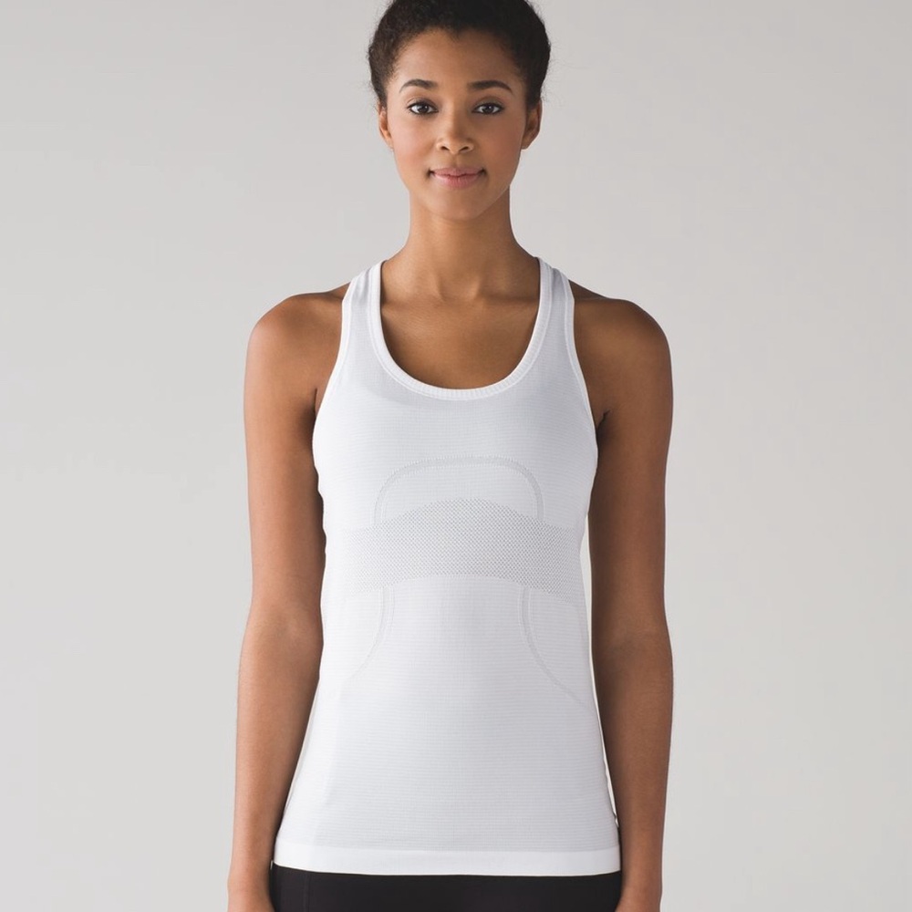lululemon Swiftly Tech Racerback in heathered white